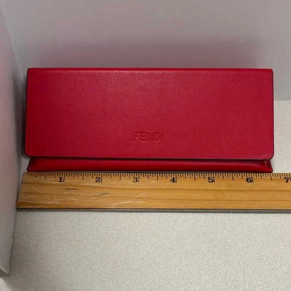 Fendi Scarlet Leather Eyeglass Case w/Cloth - Picture 6 of 8